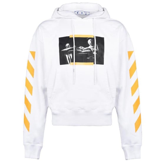Off-White Karawane Malerei über weißem Hoodie - Image 1