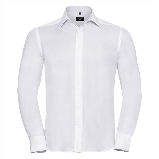 Russell Collection Herren Langarm Ultimate Non-Iron Hemd (Weiß) - Image 1