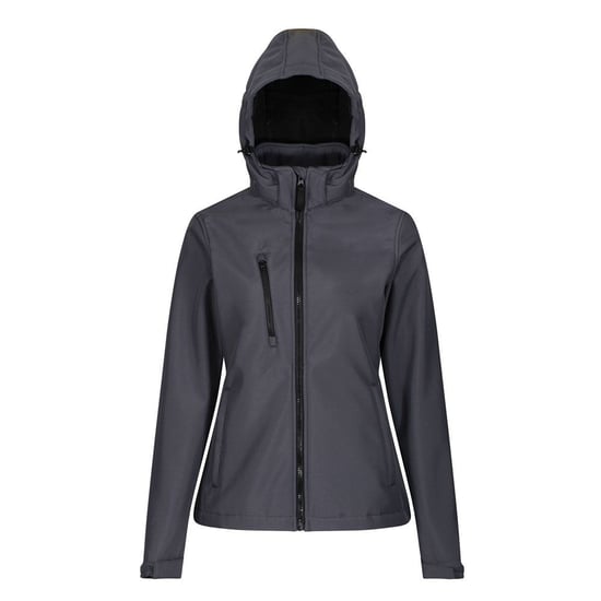 Regatta Womens/Ladies Venturer Hooded Soft Shell Jacket (Seal Grey/Black)