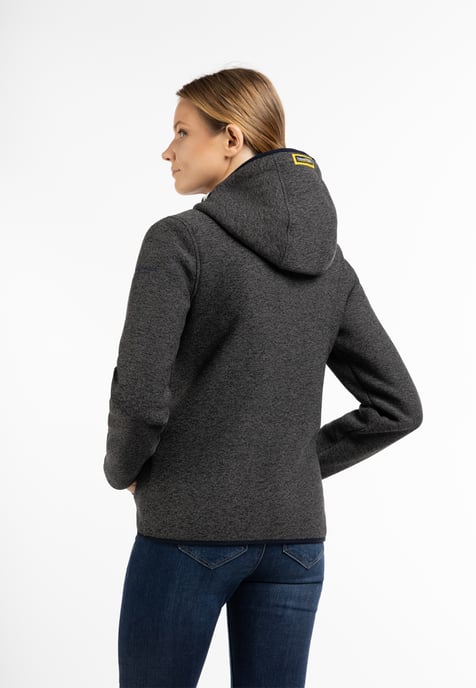 Schmuddelwedda Strickfleecejacke Damen Grau Melange - Image 4