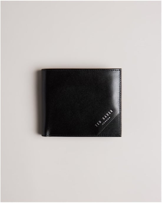 Ted Baker Prugs Herren Prägung Ecken Leder Bifold Münzgeldbörse - Image 1
