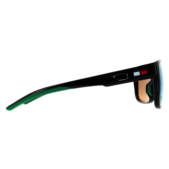 Tommy Hilfiger Wrap Mens Black Green Mirror Sonnenbrillen - Image 4