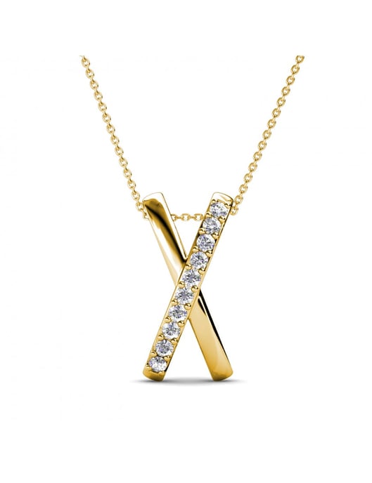 X Duo-Anhänger - Gold und Kristall - Image 1