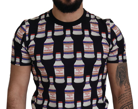 Dolce & Gabbana Schwarzes Bacio Di Venere Baumwoll Crew Herren T-Shirt - Image 2