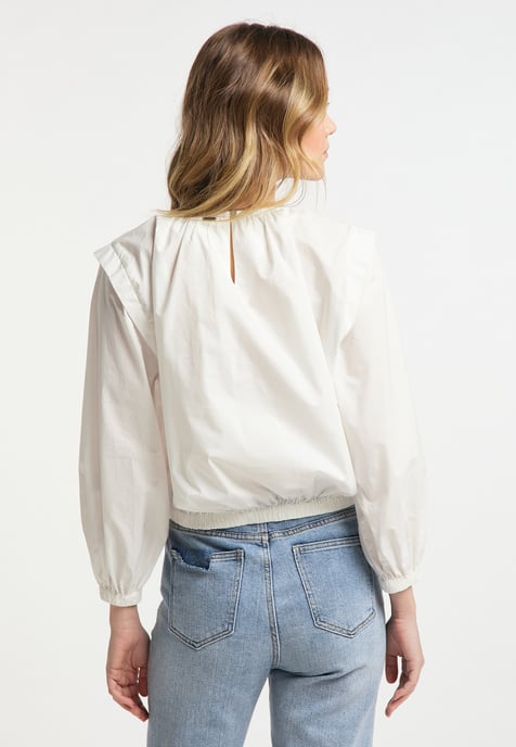 Dreimaster Bluse Damen Wollweiss - Image 4