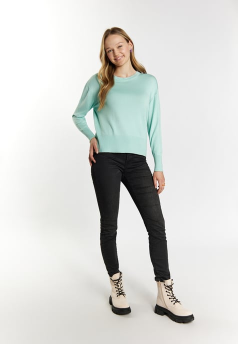 Mymo Strickpullover Damen Lagune Minze - Image 2