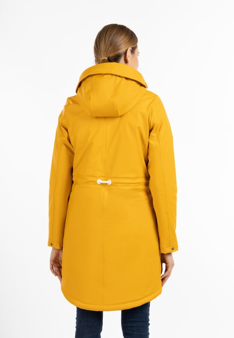 Dreimaster Wattierter Regenmantel Damen Senf - Image 4