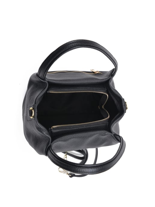 Anna Luchini SS22 AL 1437 Noir Cuir de vachette Sac - Image 3