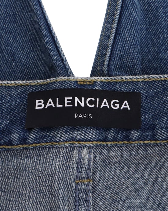 Balenciaga Slim Fit Zerrissene Jeans aus blauer Baumwolle - Image 3