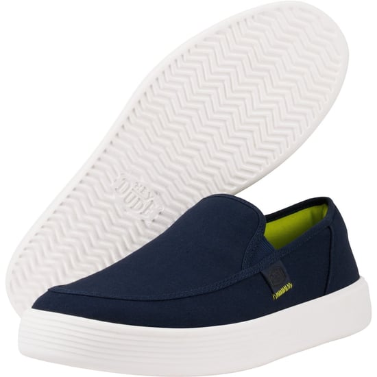 HEYDUDE Sunapee Canvas 100% Baumwolle Herren Navy/Weiß Loafers - Image 3