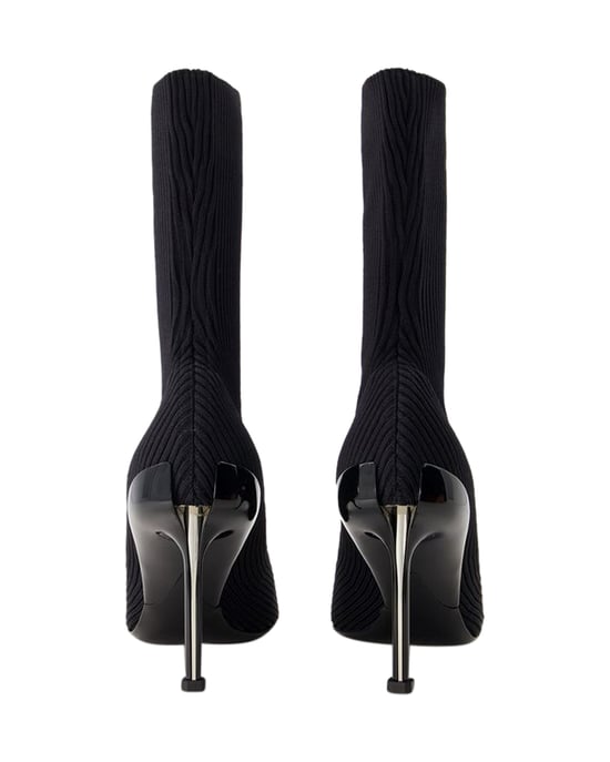 Spitz zulaufende Knöchelstiefel - Alexander McQueen - Leder - Schwarz - Image 3