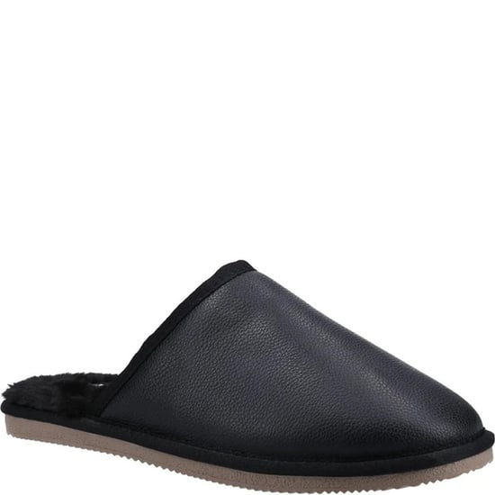 Hush Puppies Herren Coady Leder Hausschuhe (Schwarz) - Image 1