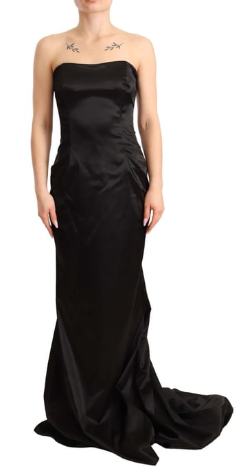 Dolce & Gabbana Damen Schwarz Seiden-Mermaid Kleid - Image 1