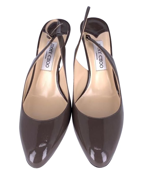 Jimmy Choo Slingback-Absätze aus braunem Leder - Image 2