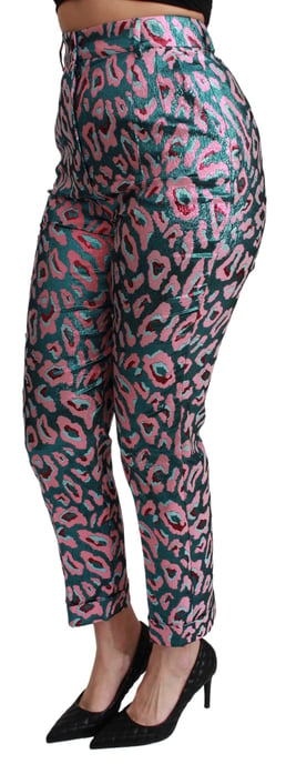 Dolce & Gabbana Women's Multicolor Patterned Cropped High Waist Pants