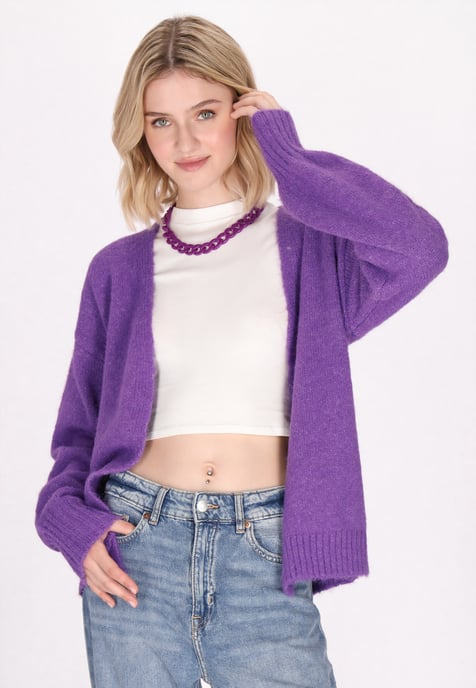 Mymo Strickjacke Damen violett - Image 3