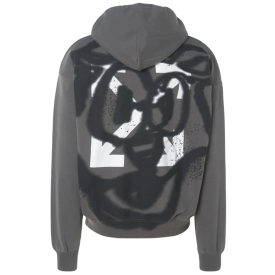 Off-White Teddy Arrow Skate Fit Stahlgrauer Kapuzenpullover - Image 2