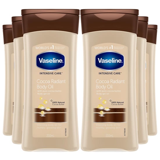 Vaseline Body Gel Oil Cocoa Radiant Cocoa Butter 200ml, 6Pk