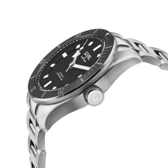 Gevril Herren Yorkville Schweizer Automatik Sellita SW200 Schwarzes Zifferblatt Edelstahl Uhr - Image 3