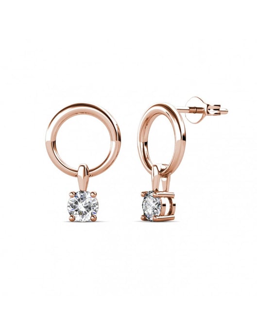 Octavia Ohrringe - Roségold und Kristall - Image 1