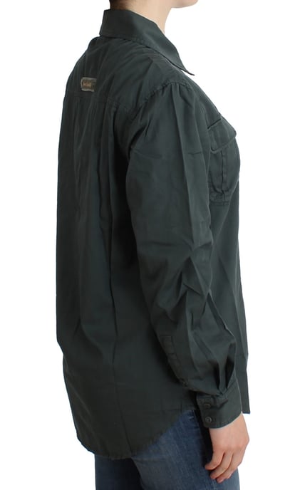 Cavalli Damen graues Hemd mit Knöpfen - Image 4