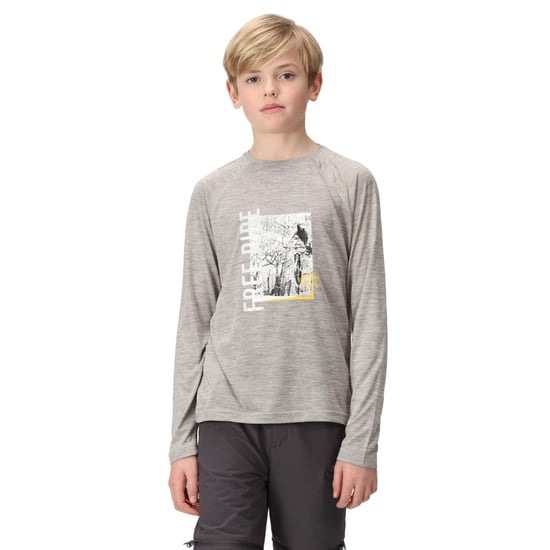 Regatta Childrens/Kids Burnlee Cycling Marl Long-Sleeved T-Shirt (Silver Grey)