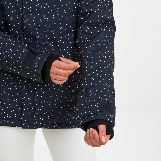 Eva Womens Ski Jacket Dark Indigo Confetti Print