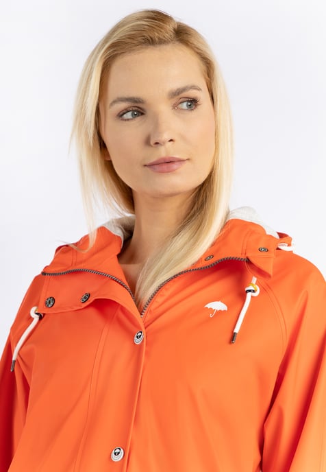 Schmuddelwedda Übergroßer Regenmantel Damen ORANGEROT-280 - Image 5