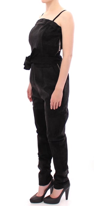 La Maison du Couturier Damen Schwarzer Leder-Jumpsuit - Image 2