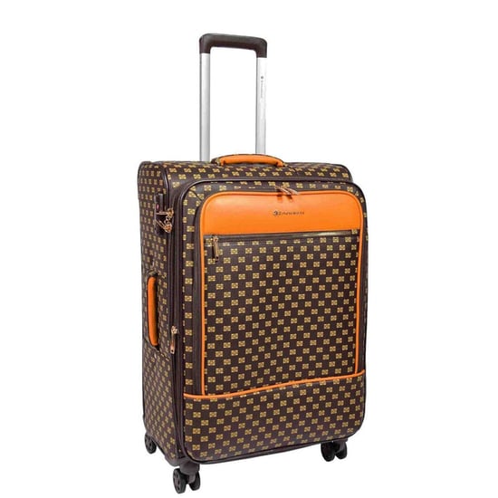 Brown extended travel bag, robust Softshell suitcase