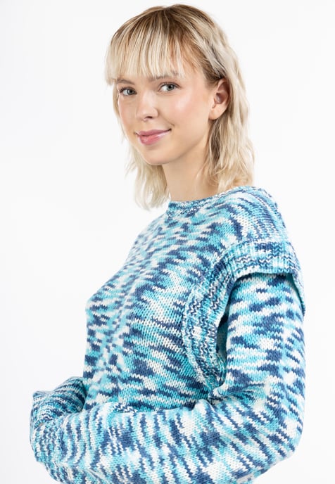 Mymo Strickpullover Damen Blau Mehrfarbig - Image 5