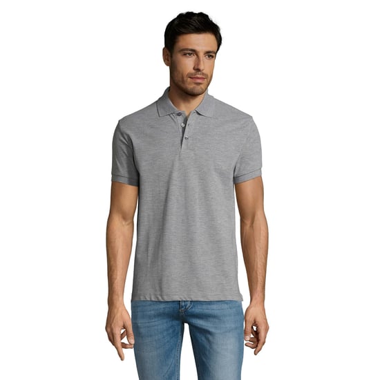 SOLs Mens Prime Pique Plain Kurzarm-Poloshirt (Grau meliert) - Image 4