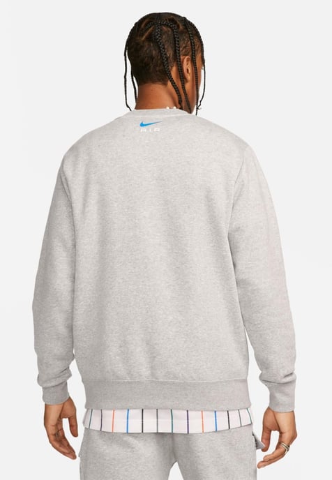 Nike Air Herren Fleece BB Crewneck Trainingsanzug in Grau - Image 2