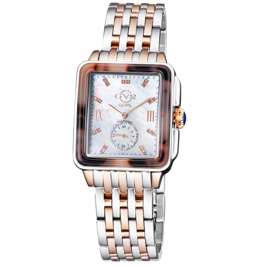 GV2 Bari Tortoise Frauen Mutter der Perle Zifferblatt zwei Tone IP Rose Gold Armband Schweizer Quarz-Diamant-Uhr - Image 1