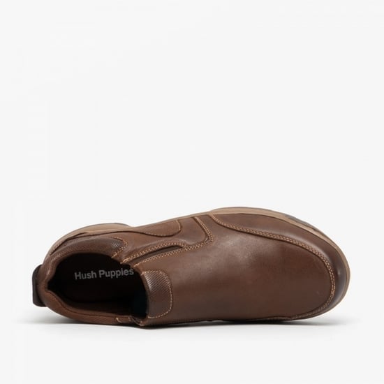 Hush Puppies Herren Jasper Slip On Lederschuhe (Braun) - Image 5