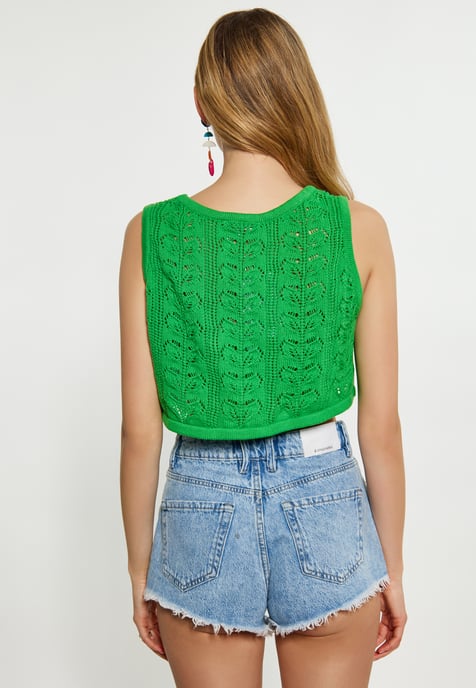 Mymo Crop-Top Damen grün - Image 5