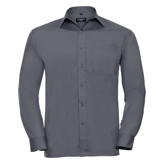 Russell Collection Mens Long Sleeve Shirt (Convoy Grey)