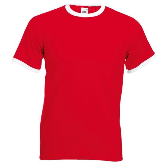 Fruit Of The Loom Herren Ringer T-Shirt (Rot/Weiß) - Image 1