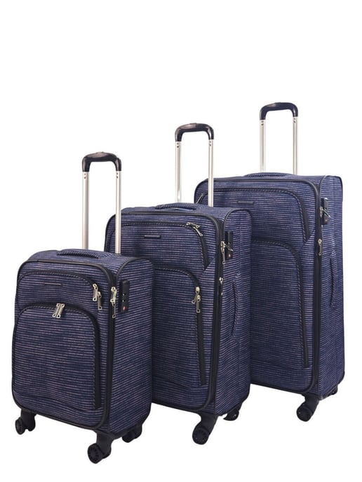 Lightweight Print 8 Wheel Luggage Travel Soft Suitcases