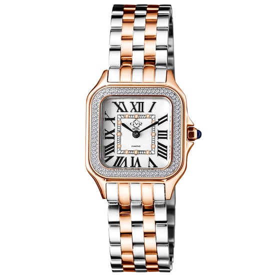 GV2 Milan Women's 12114B Swiss Quartz Two Tone Stainless Steel Diamond Watch