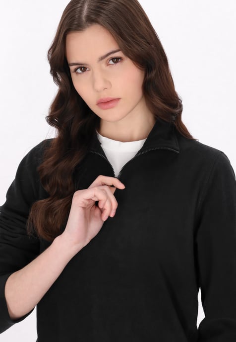 Mymo Fleecepullover Damen schwarz - Image 5