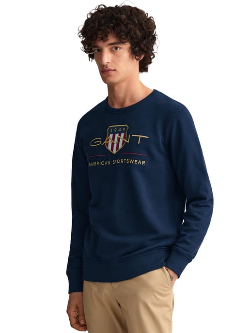 Gant | Herren Archiv Schild Rundhalsausschnitt Sweatshirt - Image 2