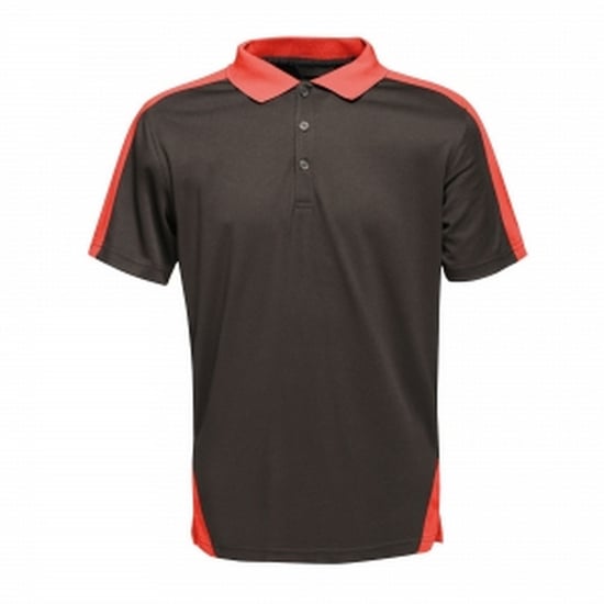 Regatta Mens Contrast Coolweave Polo Shirt (Schwarz/Klassisch Rot) - Image 1