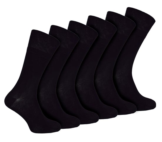 IOMI - 6 Pack Herren Diabetiker Bambus Socken | Extra breite nahtlose lockere nicht elastische Socken - Schwarz - Image 1