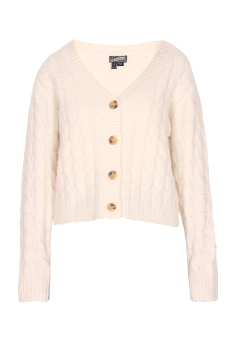 Dreimaster Cardigan Damen Wollweiss Melange - Image 1