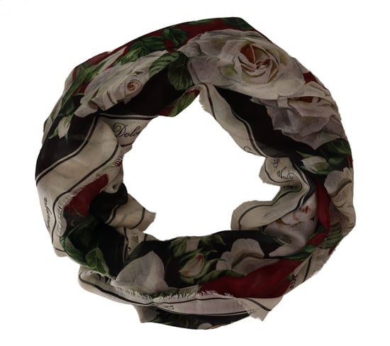 Dolce & Gabbana Damen Schal aus Cashmere mit mehrfarbigem Rosenmuster - Image 4