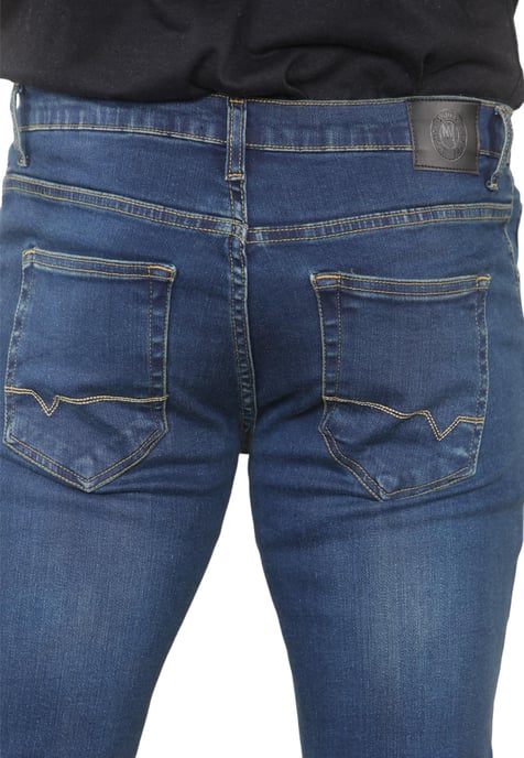 MYT Herren Skinny Fit Jeans Stretch Denim in Dunkelblau - Image 5