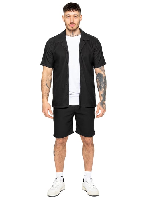 Enzo | Herren Strukturierte Hemden & Shorts Set - Image 1