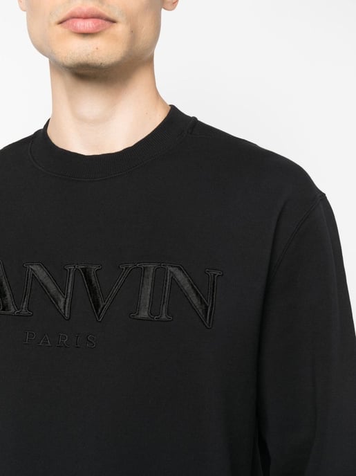 Lanvin Paris Logo besticktes Sweatshirt in Schwarz - Image 2