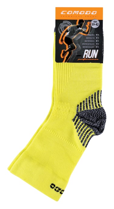 COMODO - Unisex Chaussettes de Contention pour Running Compression pour Sport - Jaune - Image 2